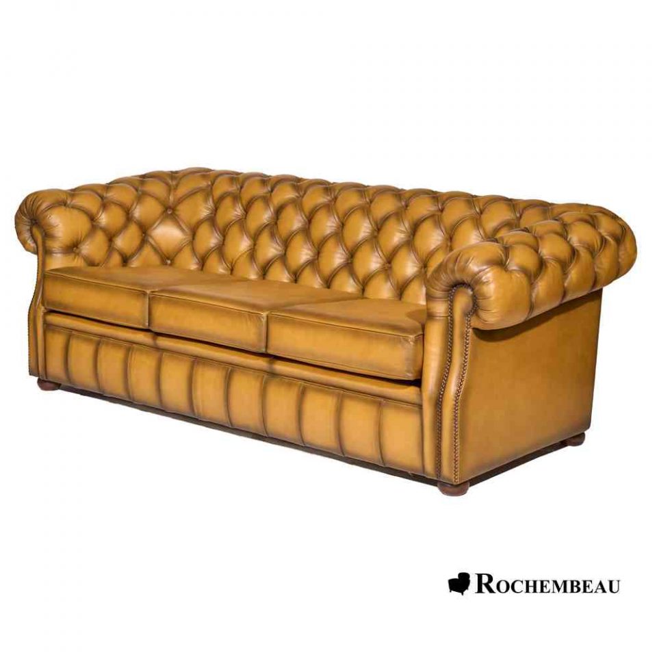 Canap S Chesterfield Cuir Haut De Gamme Basane Pleine Fleur