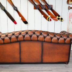 Canapé Chesterfield COOK Dossier Rond  3 places - Marron rouge A351-E8